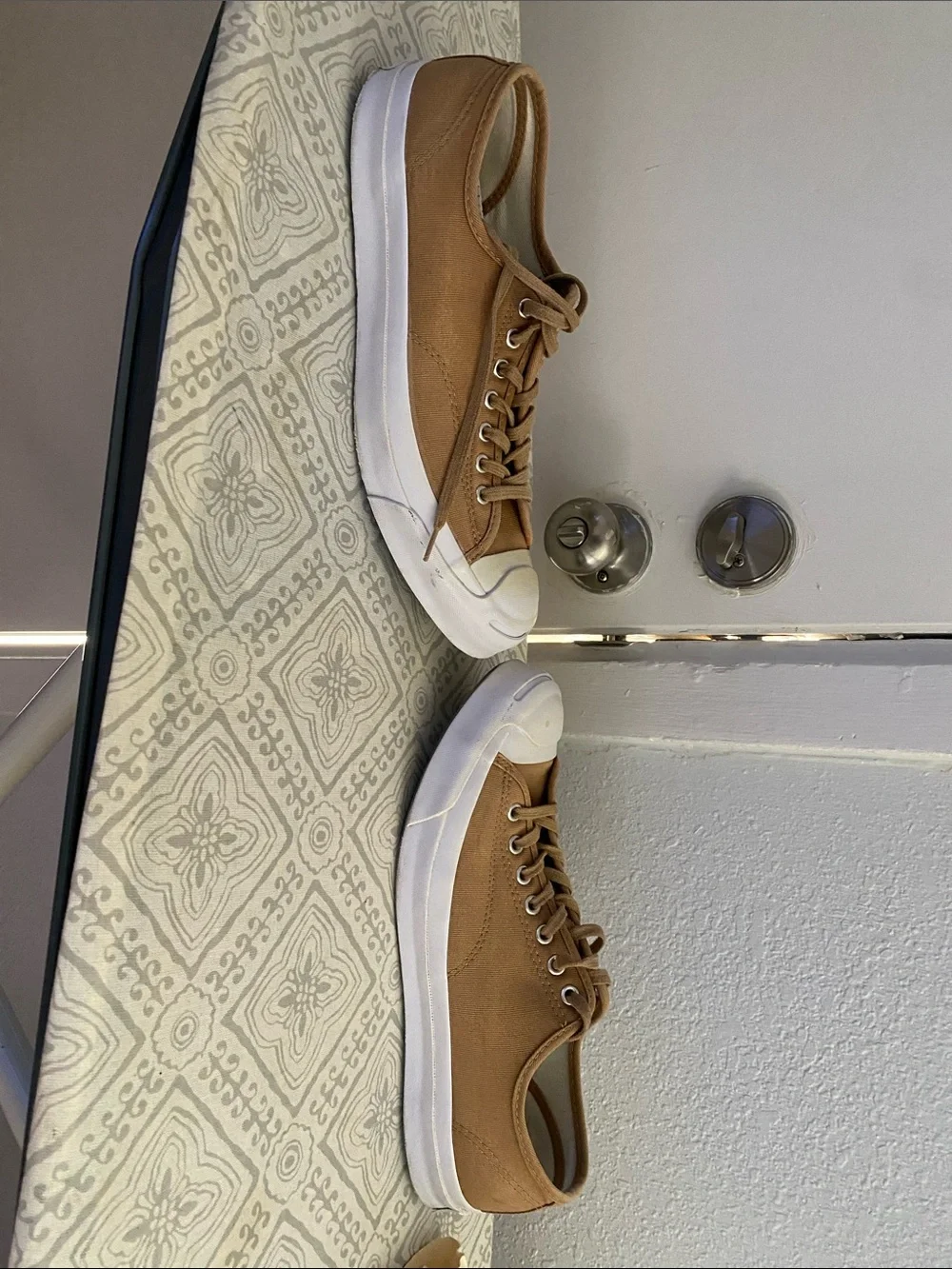 Converse Tan Canvas Low-Top Sneakers with White Rubber Sole - Picture 3 of 7